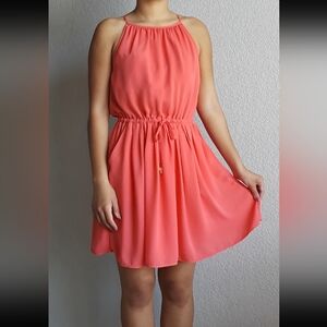 Banana Republic Peach Halter Sundress Mini
